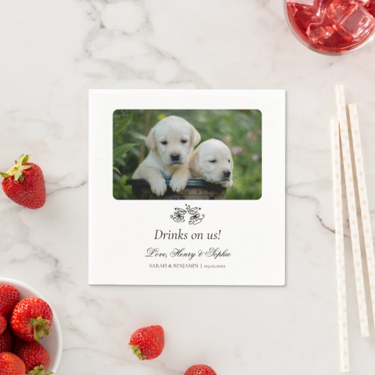 Custom Pet Photo Cocktail servetten voor bruilofte (Insitu)