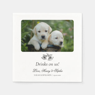 Custom Pet Photo Cocktail servetten voor bruilofte
