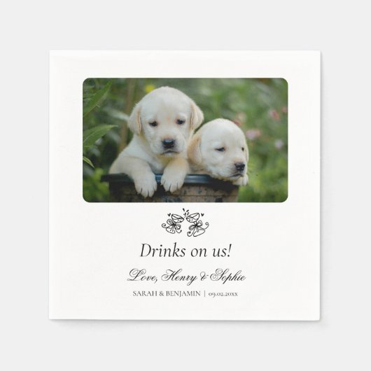 Custom Pet Photo Cocktail servetten voor bruilofte (Voorkant)