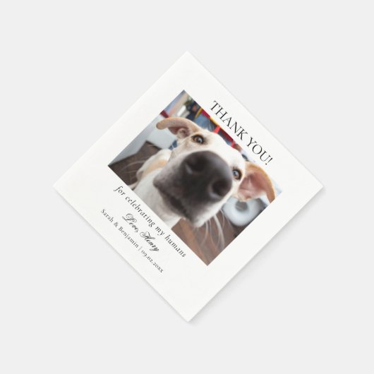 Custom Pet Photo Cocktail servetten voor bruilofte (Hoek)