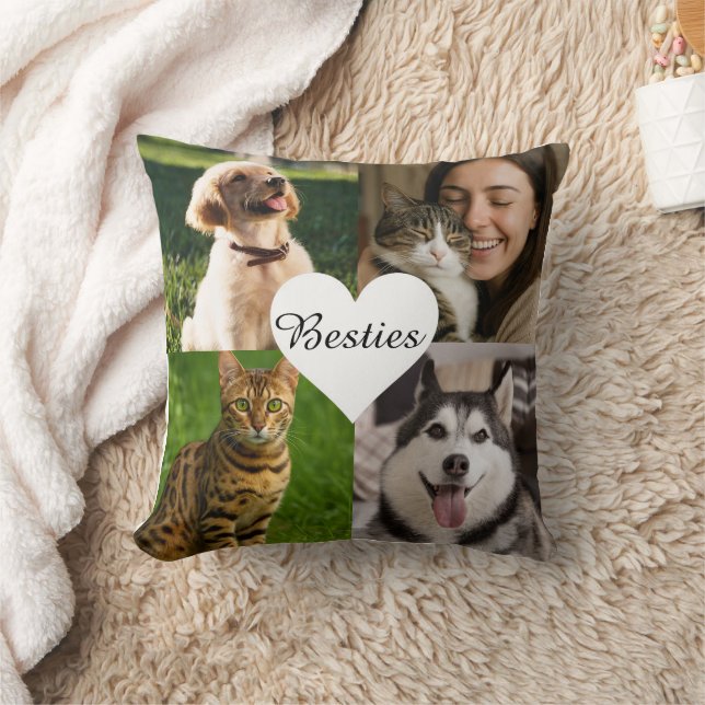 Custom Pet Photo Collage Gift voor Pet Lovers Kussen (Deken)