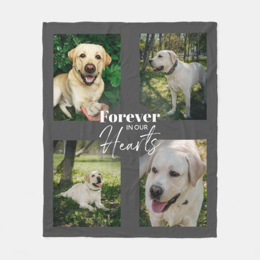 Custom Pet Photo Collage Memorial Keepslag Fleece Deken (Voorkant)