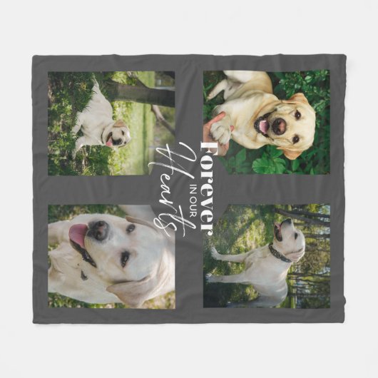 Custom Pet Photo Collage Memorial Keepslag Fleece Deken (Voorkant (Horizontaal))