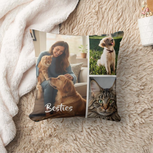 Custom Pet Photo Collage Pillow Kussen (Deken)