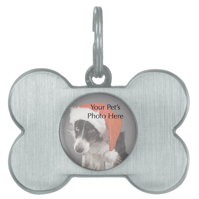 Custom Pet Photo Dog Bone Label Huisdieren Naamplaatje (voorkant)