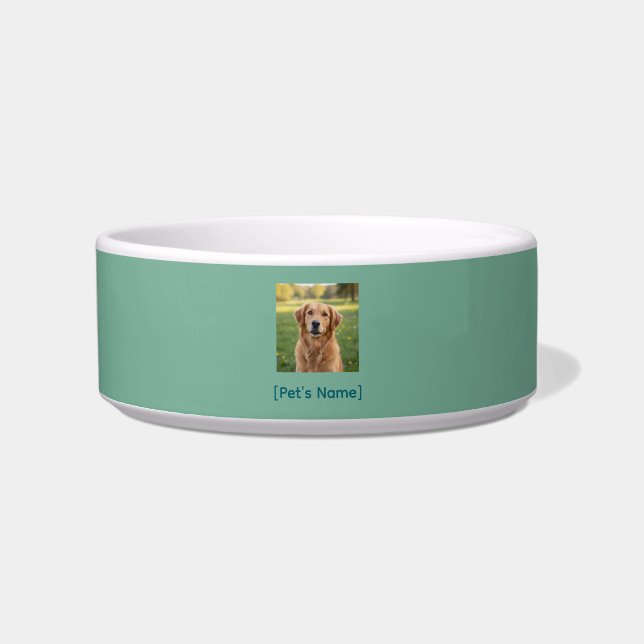 Custom Pet Photo Dog Bowl | Ceramic Pet Dish Voerbakje (Voorkant)