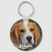 Custom Pet Photo Eenvoudig Schattige Hondenliefheb Sleutelhanger (Voorkant)