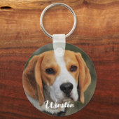 Custom Pet Photo Eenvoudig Schattige Hondenliefheb Sleutelhanger (Voorkant)