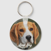 Custom Pet Photo Eenvoudig Schattige Hondenliefheb Sleutelhanger (Achterkant)