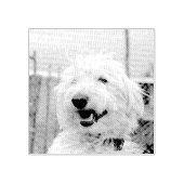 Custom Pet Photo Etched Style Rubberstempel (Afrduk)