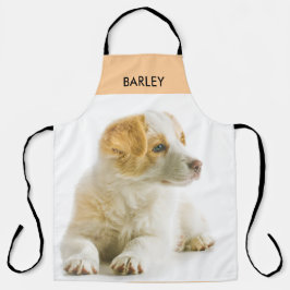 Custom Pet Photo Hond Puppy Naam Peach Keuken Schort