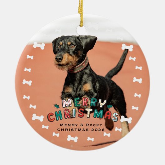 Custom Pet Photo Keramisch Ornament (Achterkant)