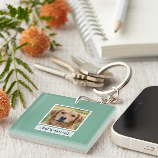 Custom Pet Photo Keychain | Personalized Pet Name  (Voorkant Rechts)