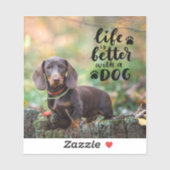 Custom Pet Photo Life is beter met een hond Sticker (Vel)