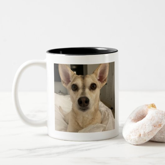 Custom Pet Photo Mok – Gepersonaliseerde hond of k (Met donut)