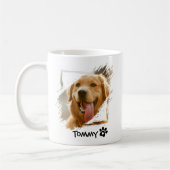 Custom Pet Photo Mok met naam en moderne typografi (Links)