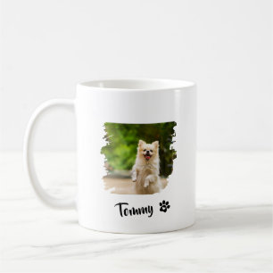 Custom Pet Photo Mok met naam en moderne typografi