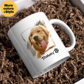 Custom Pet Photo Mok met naam en moderne typografi