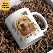Custom Pet Photo Mok met Naam – Moderne Typografie