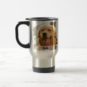 Custom Pet Photo Mok met Naam – Moderne Typografie