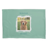 Custom Pet Photo & Name Brushstroke Bed Pillowcase Kussensloop (Voorkant)