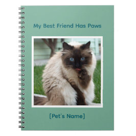 Custom Pet Photo & Name College Ruled Spiral       Notitieboek