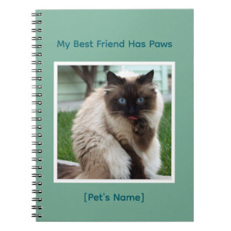 Custom Pet Photo & Name College Ruled Spiral       Notitieboek