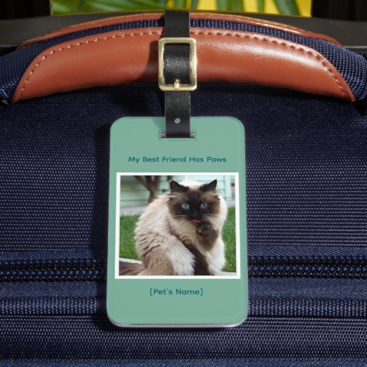 Custom Pet Photo & Name Double Sided Bagagelabel (Voorkant Insitu 2)