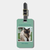 Custom Pet Photo & Name Double Sided Bagagelabel (Voorkant verticaal)