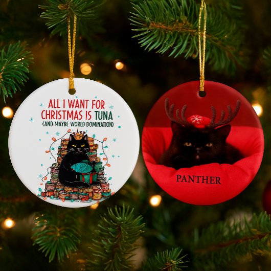 Custom Pet Photo & Name Holiday Decoration Keramisch Ornament
