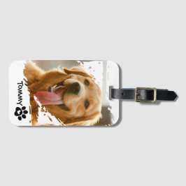 Custom Pet Photo & Name Luggage Tag – Travel Gift Bagagelabel