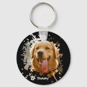Custom Pet Photo & Name Metal Circle Keychain (Achterkant)