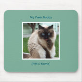 Custom Pet Photo & Name Mousepad | Desk Buddy Muismat (Voorkant)