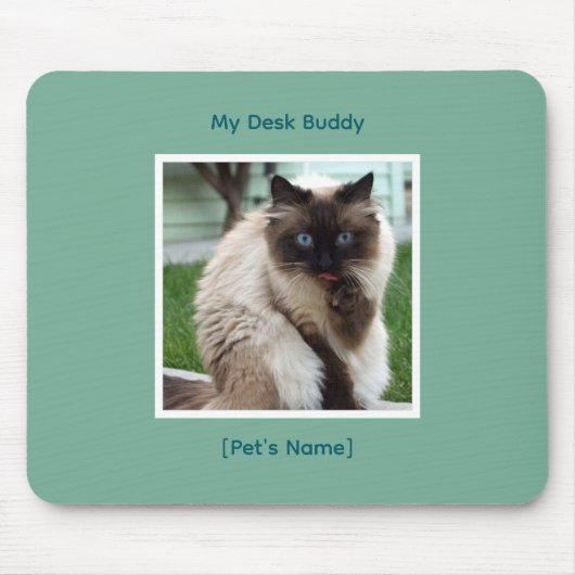 Custom Pet Photo & Name Mousepad | Desk Buddy Muismat (Voorkant)