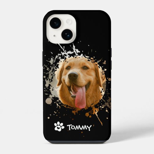 Custom Pet Photo & Name Phone Case – Modern Design iPhone Hoesje (Achterkant)
