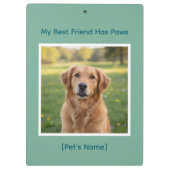 Custom Pet Photo & Name, school & work Klembord (Achterkant)