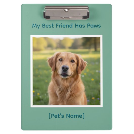 Custom Pet Photo & Name, school & work Klembord (Voorkant)