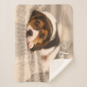 Custom Pet Photo & Name Sherpa Blanket Sherpa Deken (Voorkant)