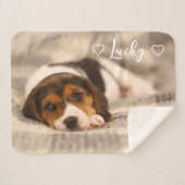 Custom Pet Photo & Name Sherpa Blanket Sherpa Deken (Voorkant (horizontaal))