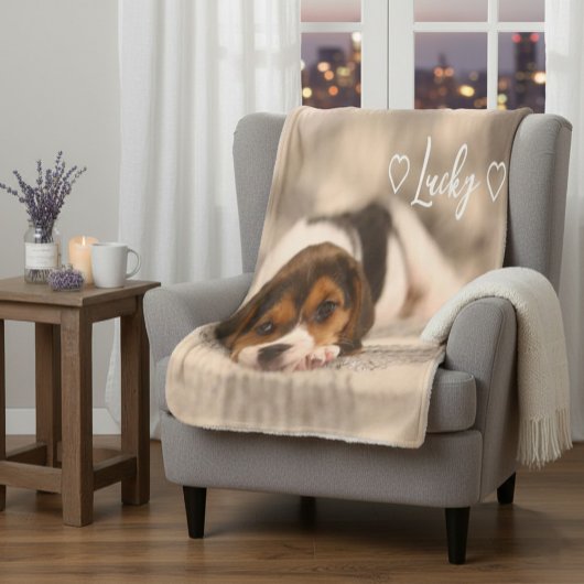 Custom Pet Photo & Name Sherpa Blanket Sherpa Deken