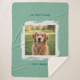 Custom Pet Photo & Name Sherpa Deken