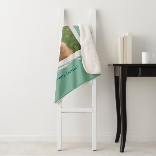 Custom Pet Photo & Name Sherpa Deken (In situ)