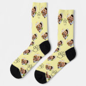 Custom Pet Photo & Paw Prints Black Socks Sokken (Links)