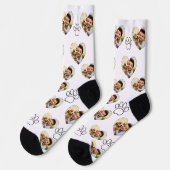 Custom Pet Photo & Paw Prints Black Socks Sokken (Links)