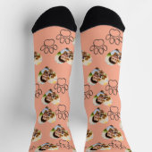 Custom Pet Photo & Paw Prints Black Socks Sokken (Top)