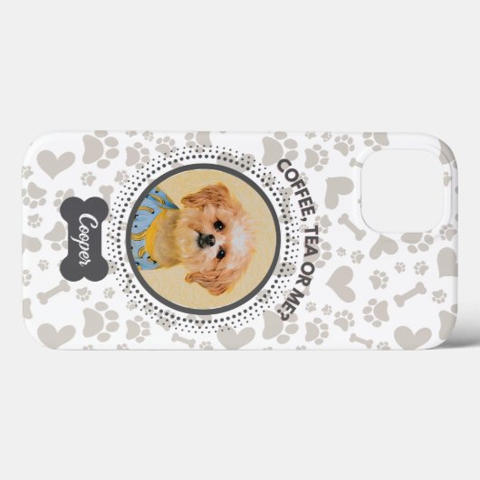 Custom Pet Photo Phone Case – "Koffie, thee of mij (Achterkant (horizontaal))