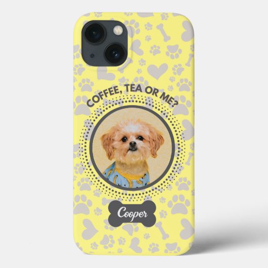 Custom Pet Photo Phone Case – "Koffie, thee of mij (Achterkant)