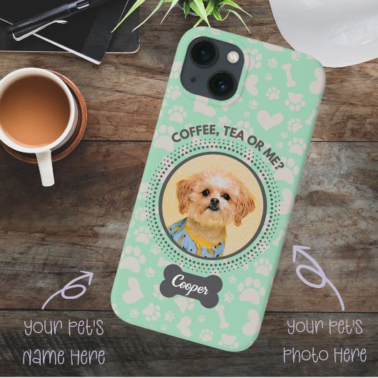 Custom Pet Photo Phone Case – "Koffie, thee of mij
