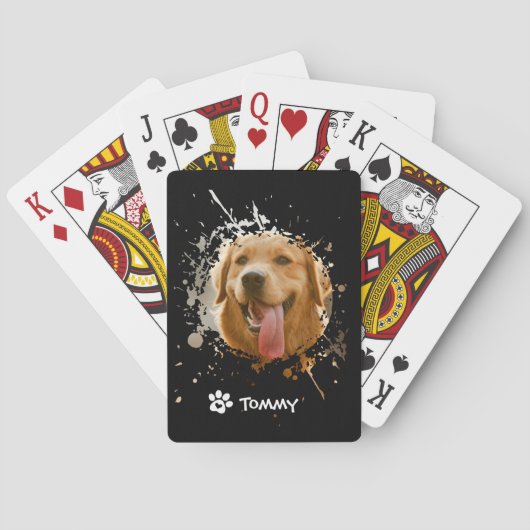 Custom Pet Photo Playing Cards with Name – Persona Pokerkaarten (Achterkant)