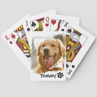 Custom Pet Photo Playing Cards with Name – White Pokerkaarten
